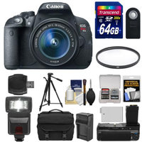 Canon EOS Rebel T5i Digital SLR Camera & EF-S 18-55mm IS STM Lens with 64GB Card + Flash + Grip + Battery + Tripod + Case + Filter Kit