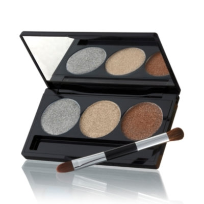 Laura Geller Beauty Creme Glaze Baked Eyeshadow Trio with Mini Shadow/Liner Brush, Golden Sunset, .1 oz