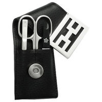 Pfeilring Of America Avalon 3 Piece Nickel Plated Cowhide Leather Manicure Set