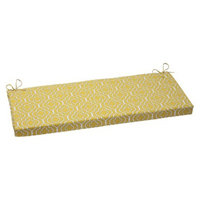 Pillow Perfect Outdoor Bench Cushion - Yellow/White Starlet