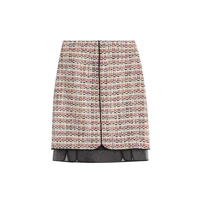 Giambattista Valli Bouclé Skirt with Chiffon - multicolor