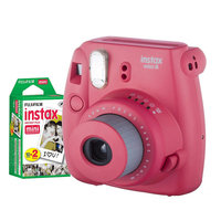 Fujifilm Instax Mini 8 Instant Camera Bundle, Raspberry