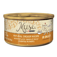 Muse by Purina Natural Chicken Recipe Accented With Tomato & Carrot In Gravy Cat Food, 3 oz.