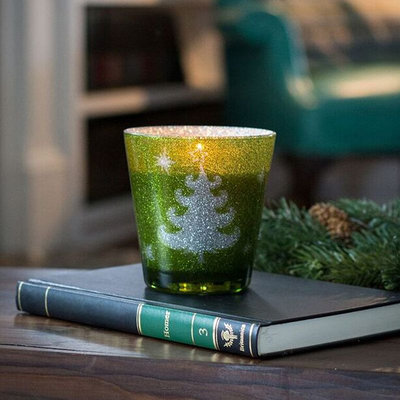 WoodWick Green Glitter Poplar & Pine 12-oz. Jar Candle