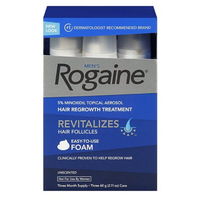 Men's Rogaine Extra Strength 5% Minoxidil Topical Aerosol Hair Regrowth Treatment Foam