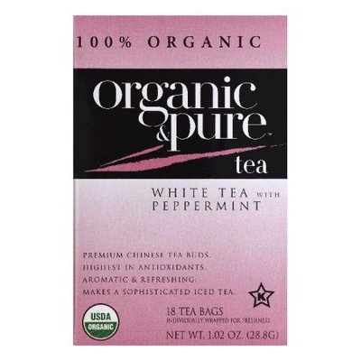 Organic & Pure Organic and Pure White Tea With Peppermint, - Pack of 6