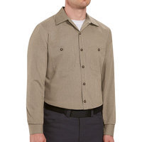 Red Kap Work Clothes Uniform Tops Khaki Long sleeve Shirt SP14KB - 2X Large Tall