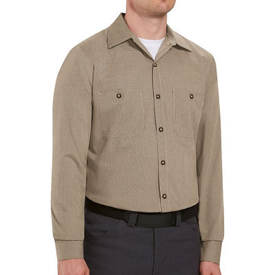 Red Kap Work Clothes Uniform Tops Khaki Long sleeve Shirt SP14KB - 2X Large Tall