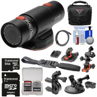 Replay XD Prime X Waterproof Wi-Fi HD Action Video Camera Camcorder with 64GB Card + 2 Helmet, Flat Surface, Suction Cup & Bike Handlebar Mounts + Case + Kit