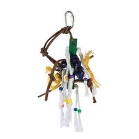 Hagen Living World Small Wood Peg with Ropes & Leather Strips with Beads