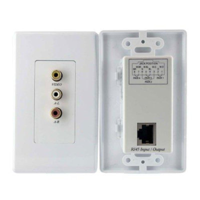 StarTech.com COMPUTPWALLA Composite Wall Plate Video Extender over Cat 5 with Stereo Audio