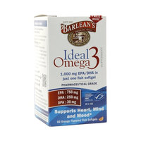 Barlean's Organic Oils Ideal Omega3 1,000mg EPA/DHA, Softgels Orange