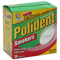 Polident Denturer Cleanser Tablets Smokers 36 Ea