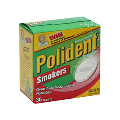 Polident Denturer Cleanser Tablets Smokers 36 Ea