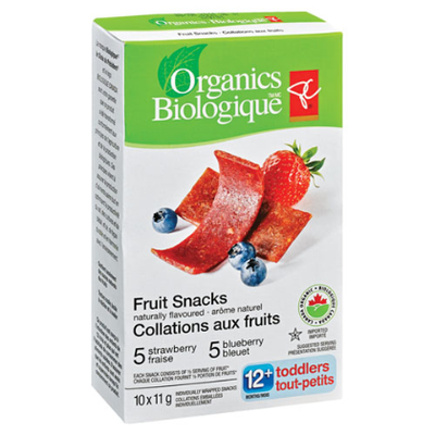 President's Choice Organics Strawberry Blueberry Toddlers Fruit Snacks