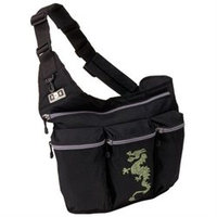 Diaper Dude Black Diaper Bag with Dragon
