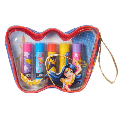 DC Comics Super Hero Girls Wonder Woman 5-pk. Lip Balm Cosmetic Bag, Multi/None