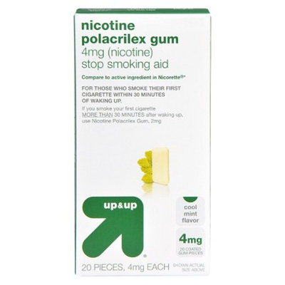 up & up up&up Nicotine Polacrilex 4 mg Cool Mint Gum- 20 Count