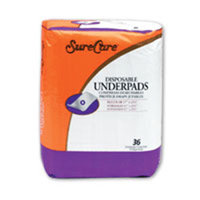 Kendall Surecare Underpads SureCare Underpads for incontinence, small 17x24inch 36ea (pack of 3)