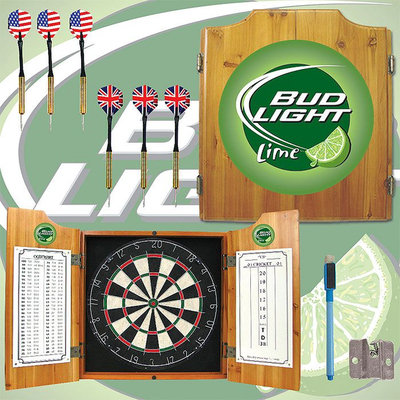 Trademark Commerce Trademark Bud Light Lime Dart Cabinet Includes Darts and Board