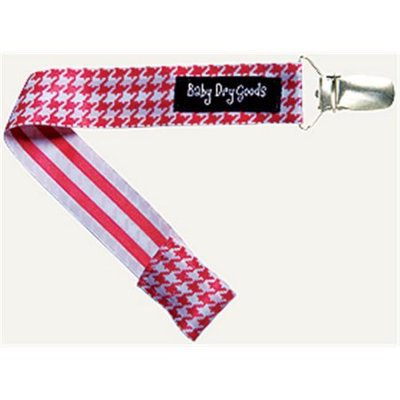 Baby Dry Goods 03017 RedWhite Houndstooth Pacifier Clip