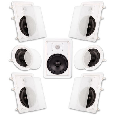 Acoustic Audio HT-67 1750 Watt 7.1CH In-Wall/Ceiling Home Theater Speaker System