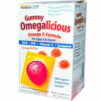 Rainbow Light Gummy Omegalicious Omega 3 Formula Sour Raspberry 30 Packets