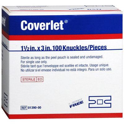 Coverlet Adhesive Dressing Strips, Knuckle - 100Ea/Box