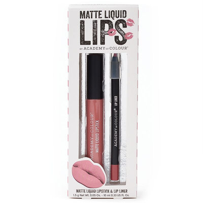 Academy of Colour 2-pc. Matte Liquid Lips, Beig/Green (Beig/Khaki)