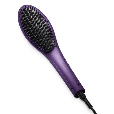 Eva NYC Healthy Heat Straightening Hair Brush, Purple