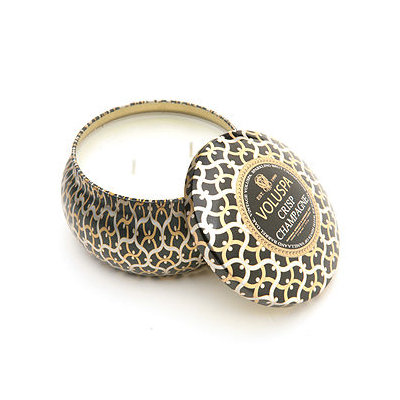 Voluspa Maison Noir Crisp Champagne 2 Wick Printed Tin Candle