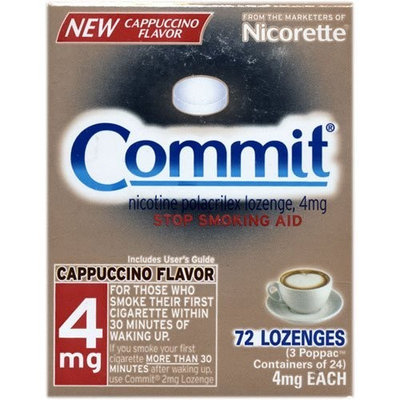 Commit Stop Smoking Aid 4 mg Lozenges, Cappuccino Flavor - 72 Ea