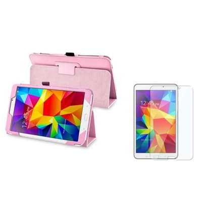 Insten INSTEN Pink Leather Stand Case+Protector For Samsung Galaxy Tab 4 8.0 8-inch SM-T330NU Tablet