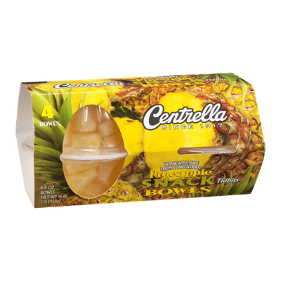 Centrella Snack Bowls Pineapple Tidbits - 4 CT