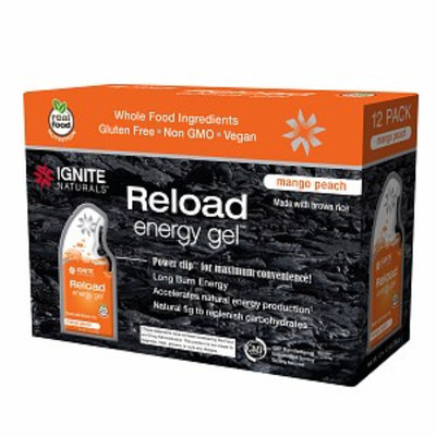 Ignite Naturals Reload Energy Gel Packs, Mango Peach, 12 ea