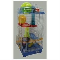 YML H3030BL 3 Level Clear Plastic Hamster-Mice Cage in Blue