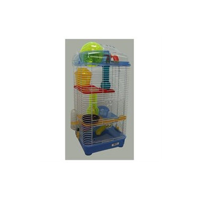 YML H3030BL 3 Level Clear Plastic Hamster-Mice Cage in Blue