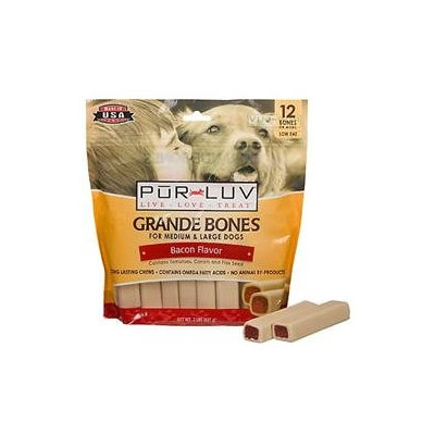 St Jon Lab/sergeant Pet Pur Luv Grande Bones Bacon 12 Pack