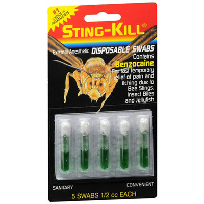 DDI 1755355 Sting Kill Disposable Swabs Benzocaine Works For Bug Bites Too