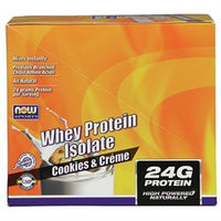 NOW Foods - Whey Protein Isolate Cookies and Creme - 14 x 1.06 oz. 30g Packet