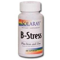 Solaray B-Stress + Iron And Zinc - 60 Capsules - Vitamin B Complex