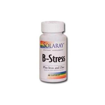 Solaray B-Stress + Iron And Zinc - 60 Capsules - Vitamin B Complex