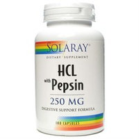 Solaray HCL with Pepsin - 250 mg - 180 Capsules