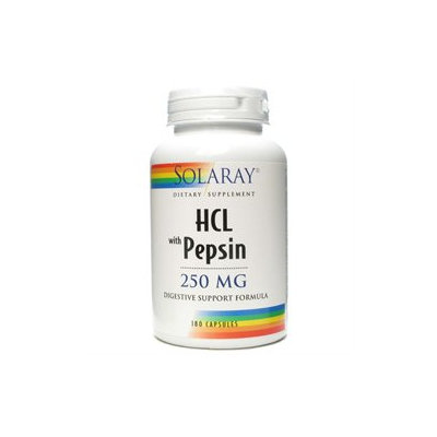 Solaray HCL with Pepsin - 250 mg - 180 Capsules