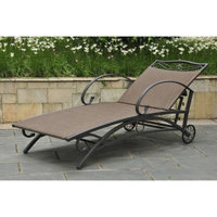 International Caravan Valencia Wicker/Iron Patio Chaise Lounge - Antique Brown