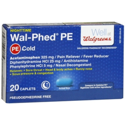 Walgreens Wal-Phed PE Nighttime Cold Caplets