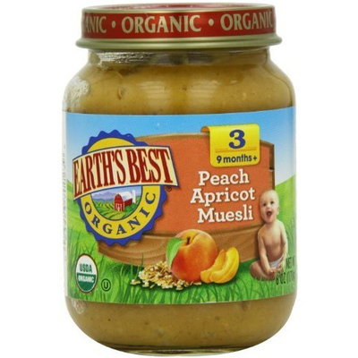 Earth's Best Organic Baby Food, Peach Apricot Muesli, 6 Ounce (Pack of 12)