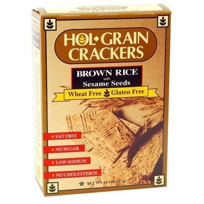 HolGrain Crackers, Brown Rice with Sesame Seeds, 4.5-Ounce (Pack of 12)