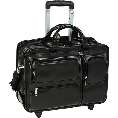Mcklein McKlein 88445 17 inch Clinton Leather 2-in-1 Removable-Wheeled Laptop Case