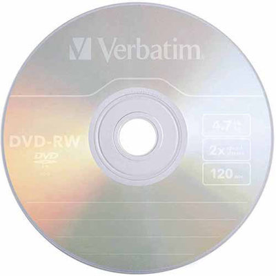 Verbatim DVD-RW 4.7GB 2x Branded Spindle, 30pk